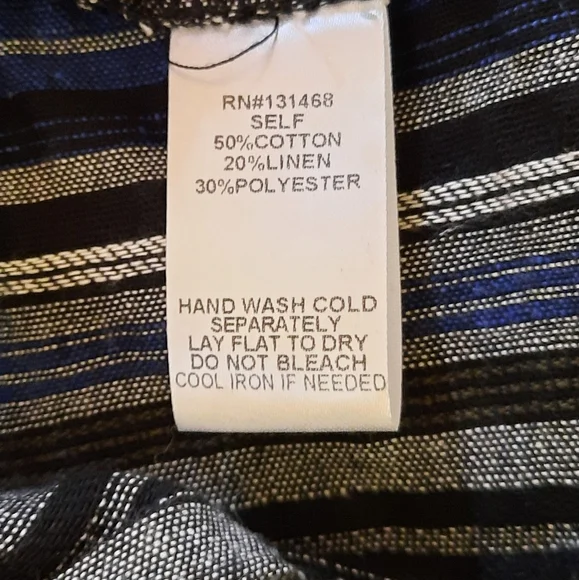 Fate crop striped linen tassel pants large NWT *F - Picture 4 of 7